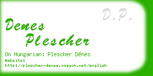 denes plescher business card